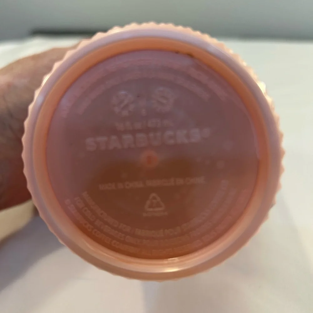 Starbucks 2024 Pink Pearl Bling Venti Studded Cold Cup Tumbler 24oz - Picture 3 of 3